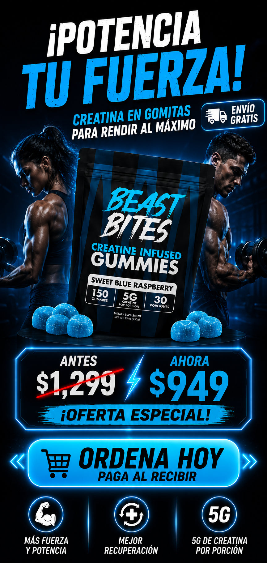 Gomitas de Creatina Beast Bites, la forma fácil de romper tu límite en el gym